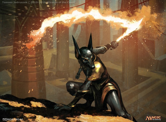 Flameblade Adept Art by Tomasz Jedruszek